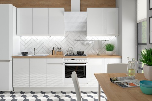 Handleless kitchen units set